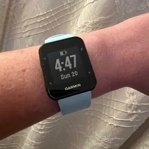 Garmin Forerunner 35 with pale blue mint wristband